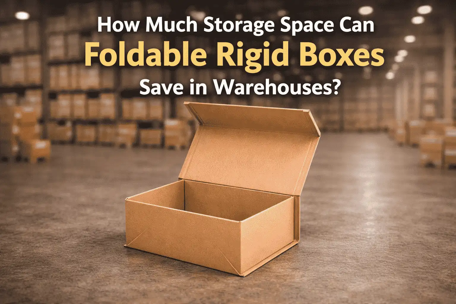 How much storage space can foldable rigid boxes save in warehouses?